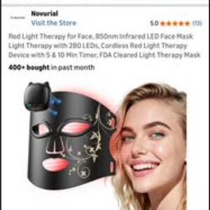 Black and Red LED Face Mask